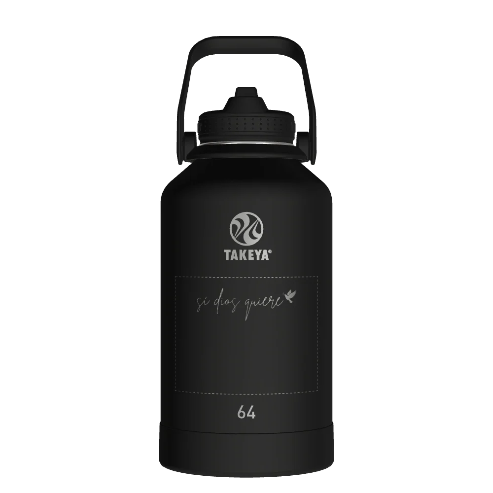 Takeya Actives Water Bottle With Straw Lid - 64oz Onyx - Model 51193-TAKEYA-ACTIVES-WATER-BOTTLE-WITH-STRAW-LID-CUSTOMIZED-14-64OZ-ONYX
