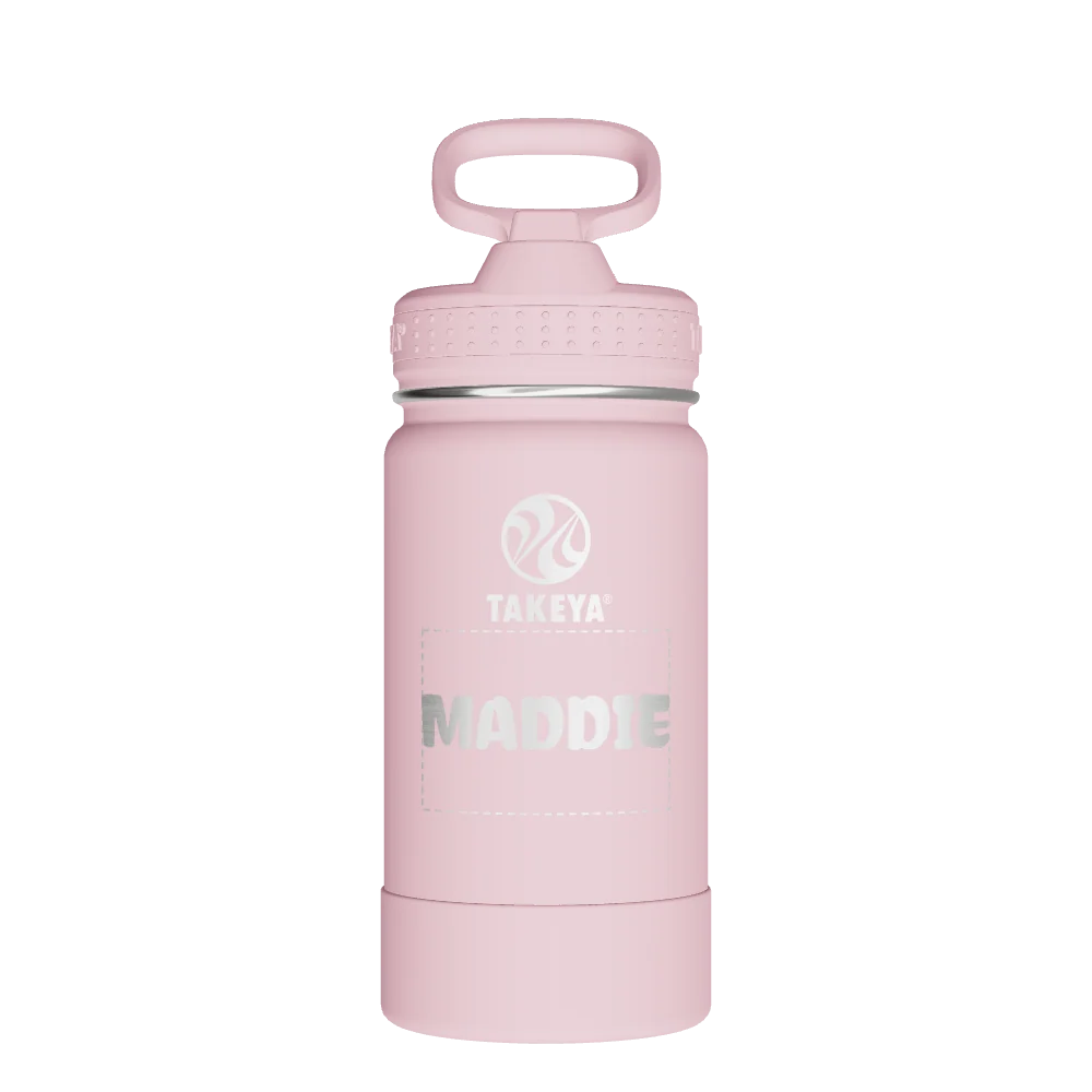 Takeya Actives Kids Water Bottle With Straw Lid - 14oz Blush - Model 51141-TAKEYA-ACTIVES-KIDS-WATER-BOTTLE-WITH-STRAW-LID-CUSTOMIZED-76-14OZ-BLUSH