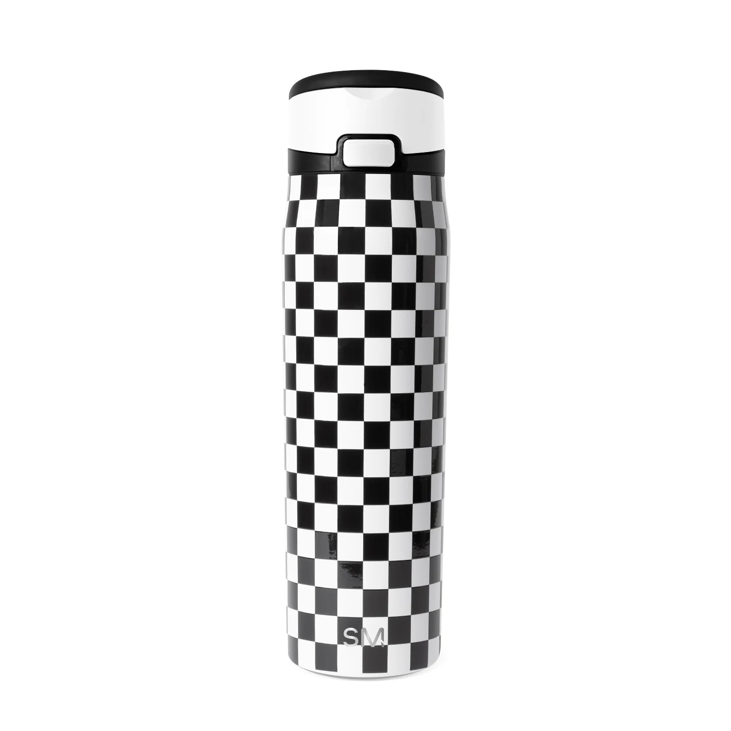 Simple Modern Mesa Loop with Covered Straw - 30oz Black and White Checkmate