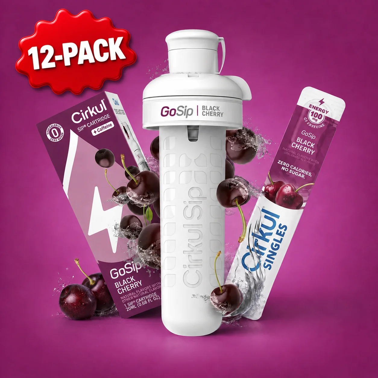 Cirkul 12-Pack GoSip® Black Cherry + FREE 12-Pack