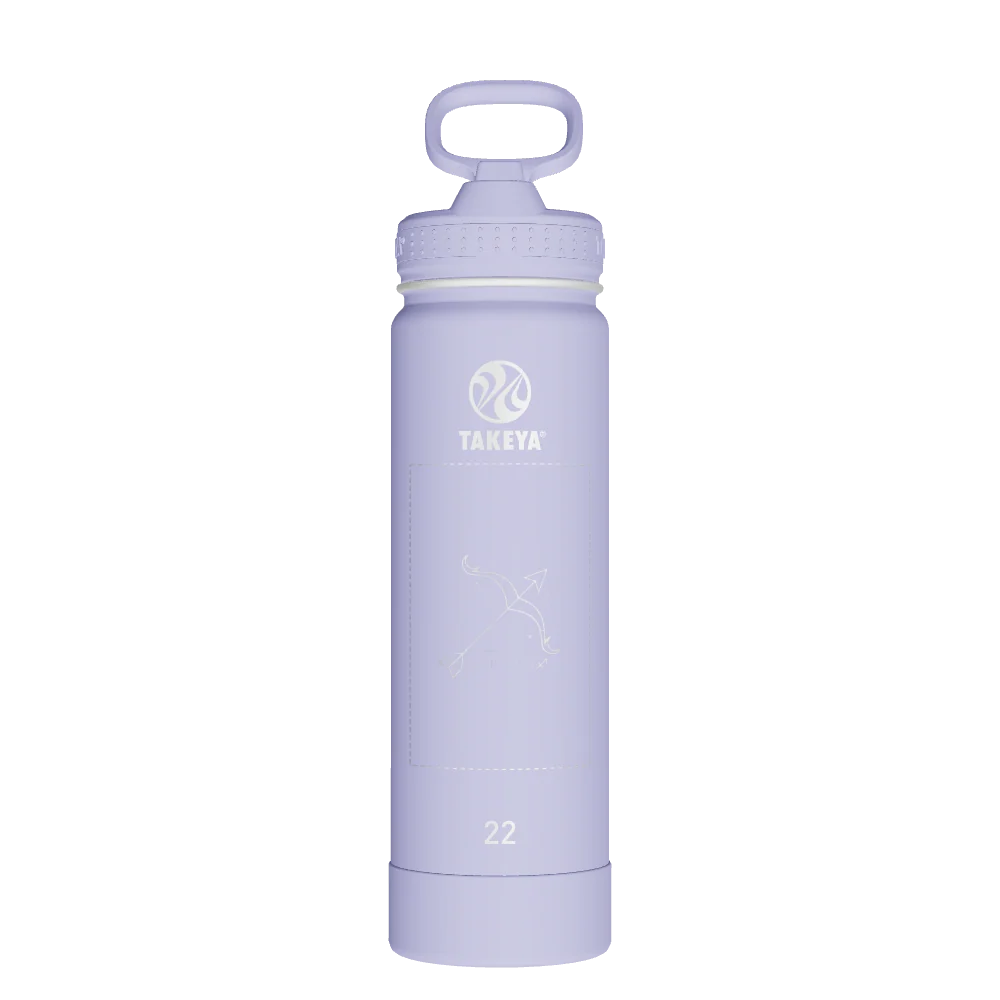 Takeya Actives Water Bottle With Straw Lid - 22oz Lavender Field