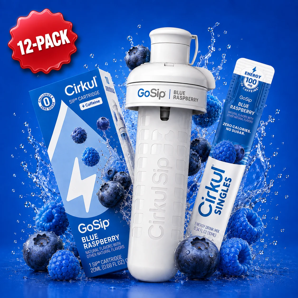 Cirkul 12-Pack GoSip® Blue Raspberry + FREE 12-Pack