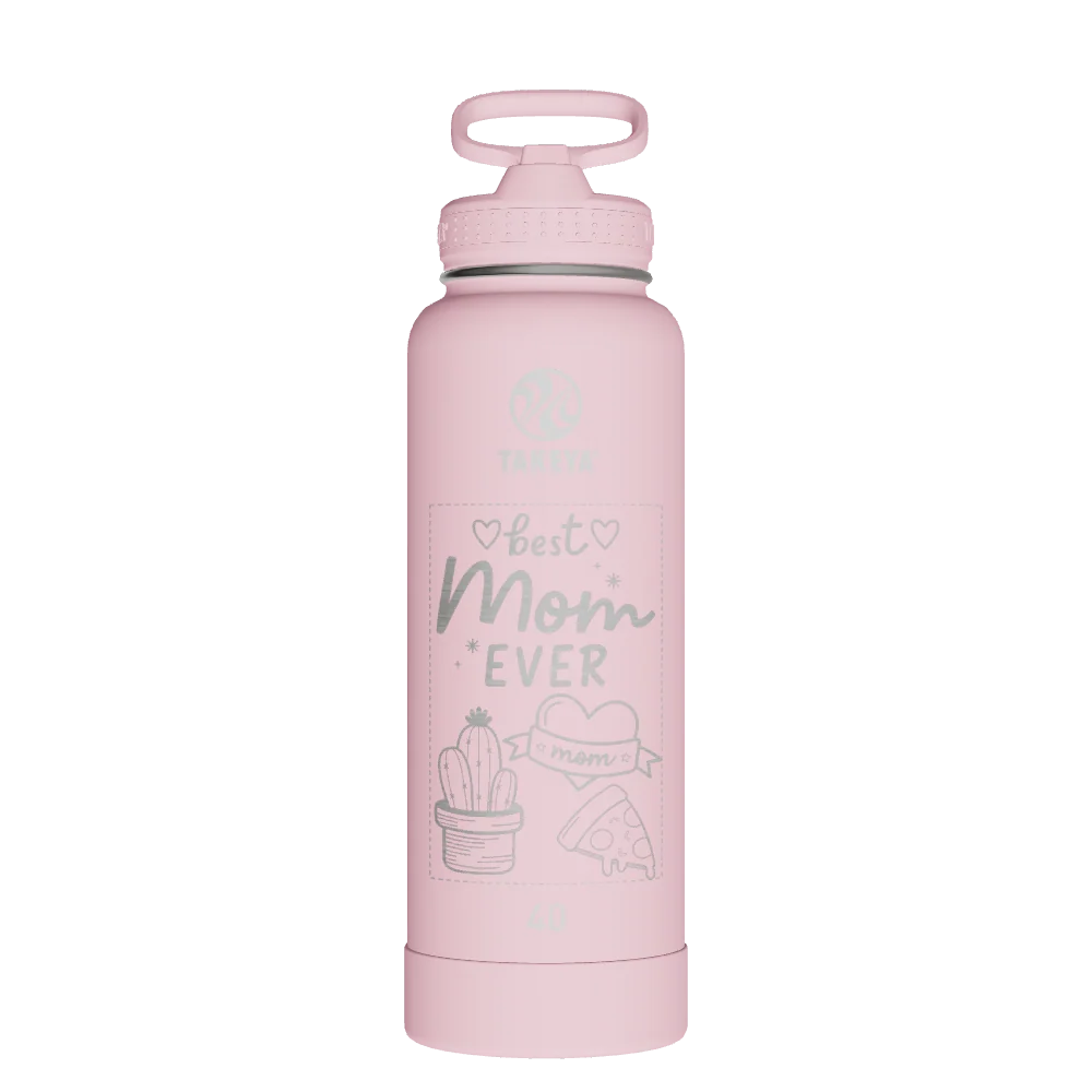 Takeya Actives Water Bottle With Straw Lid - 40oz Blush - Model 52038-TAKEYA-ACTIVES-WATER-BOTTLE-WITH-STRAW-LID-CUSTOMIZED-155-40OZ-BLUSH