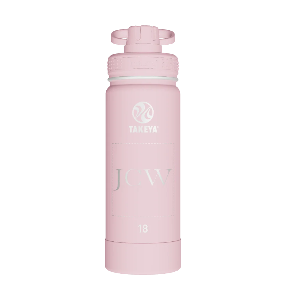 Takeya Actives Water Bottle With Spout Lid - 18oz Blush - Model 51079-TAKEYA-ACTIVES-WATER-BOTTLE-WITH-SPOUT-LID-CUSTOMIZED-114-18OZ-BLUSH
