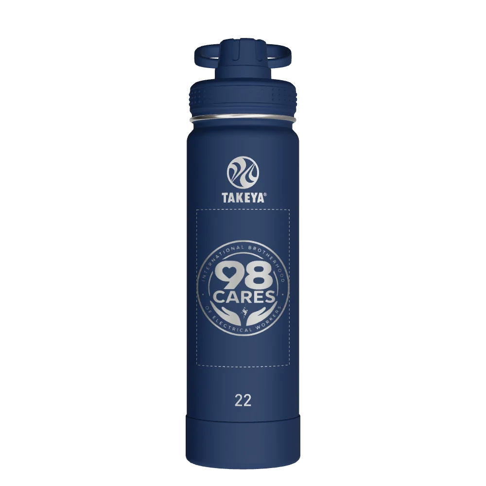 Takeya Actives Water Bottle With Spout Lid - 22oz Midnight - Model 50297-TAKEYA-ACTIVES-WATER-BOTTLE-WITH-SPOUT-LID-CUSTOMIZED-106-22OZ-MIDNIGHT