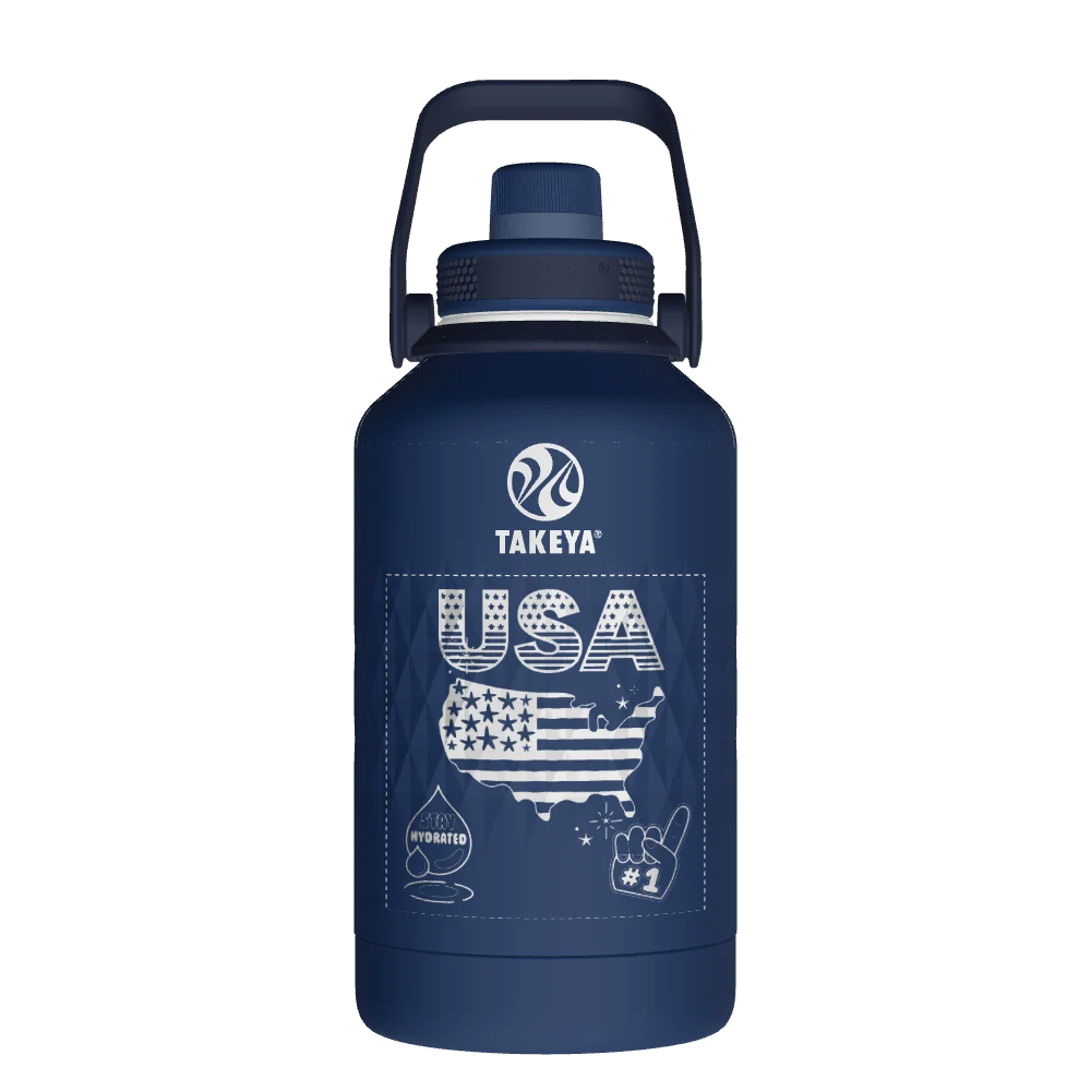 Takeya Sport Water Bottle - 64oz Indigo Spout - Model 51364-TAKEYA-SPORT-WATER-BOTTLE-CUSTOMIZED-369-64OZ-INDIGO-SPOUT