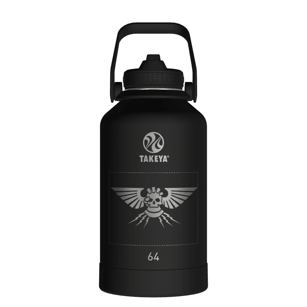 Takeya Actives Water Bottle With Straw Lid - 64oz Onyx - Model 51193-TAKEYA-ACTIVES-WATER-BOTTLE-WITH-STRAW-LID-CUSTOMIZED-9-64OZ-ONYX