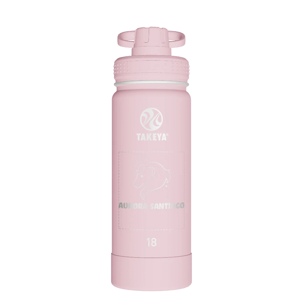 Takeya Actives Water Bottle With Spout Lid - 18oz Blush - Model 51079-TAKEYA-ACTIVES-WATER-BOTTLE-WITH-SPOUT-LID-CUSTOMIZED-440-18OZ-BLUSH