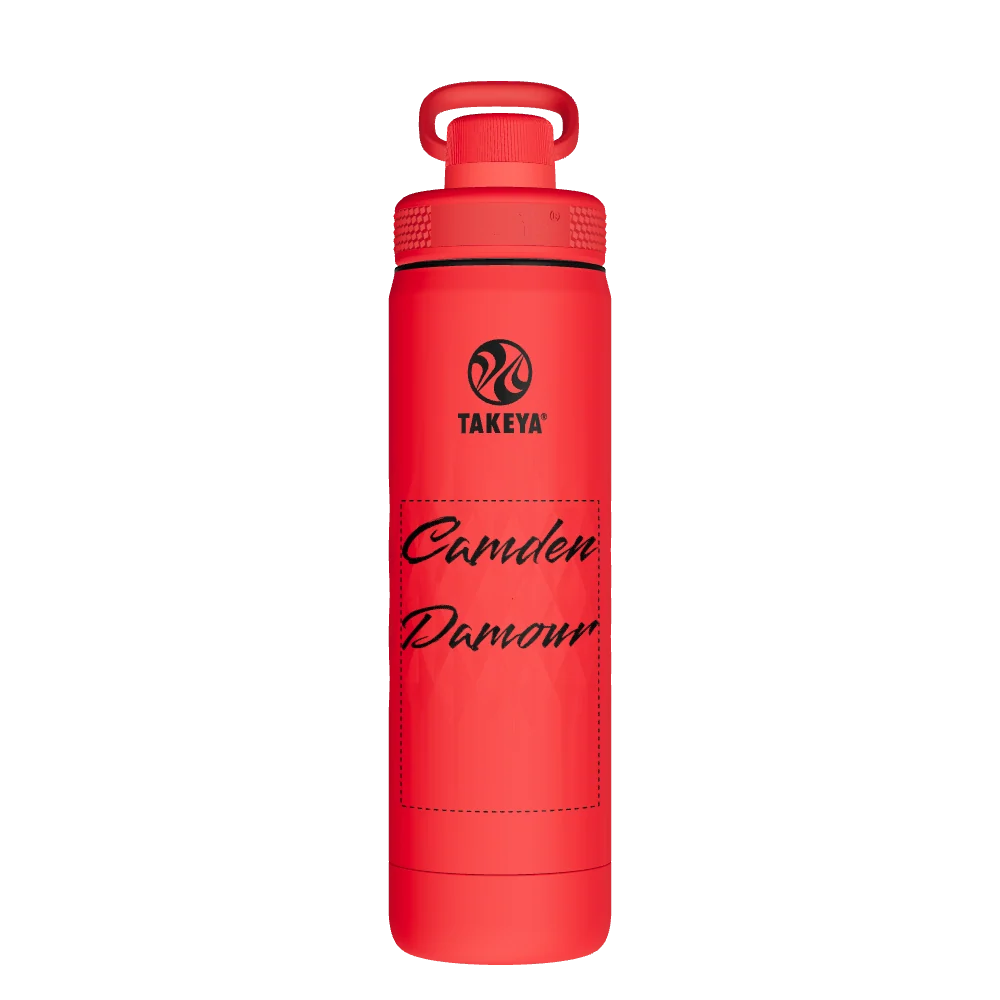 Takeya Sport Water Bottle - 22oz Crimson Spout - Model 51317-TAKEYA-SPORT-WATER-BOTTLE-CUSTOMIZED-47-22OZ-CRIMSON-SPOUT