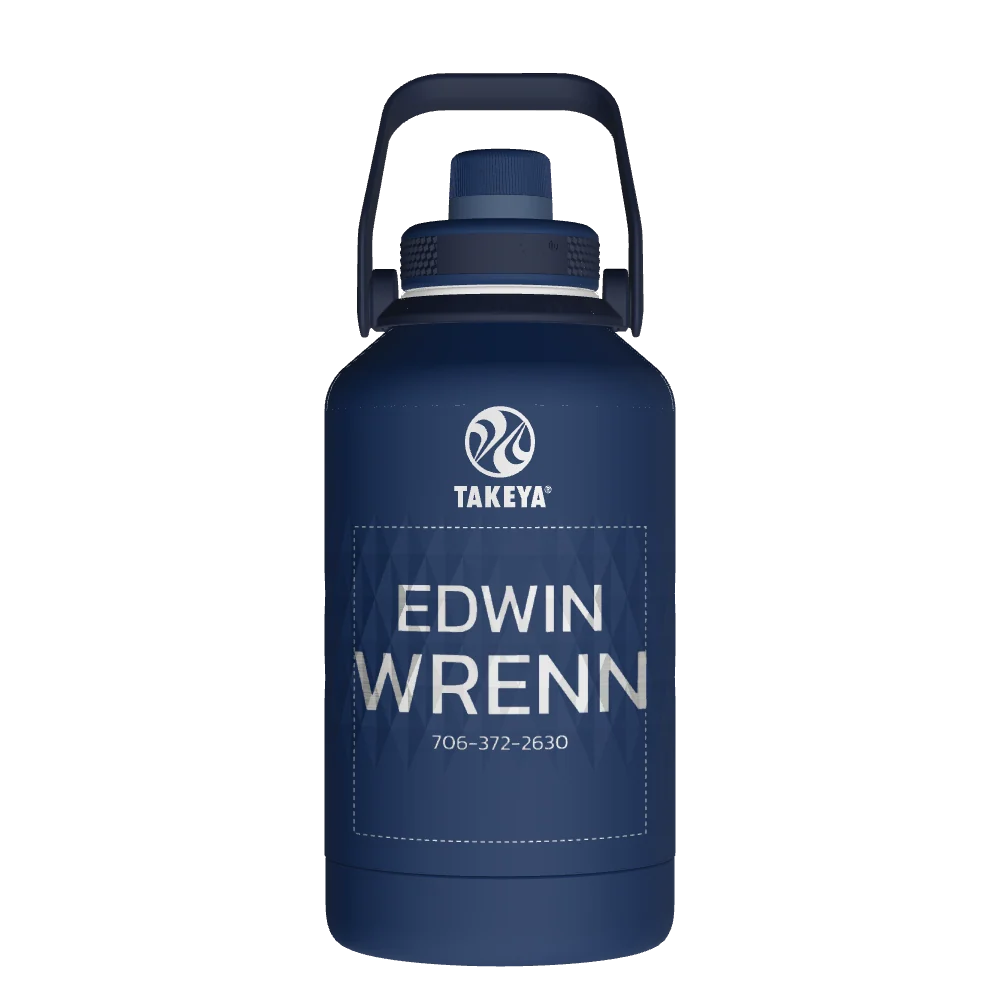 Takeya Sport Water Bottle - 64oz Indigo Spout - Model 51364-TAKEYA-SPORT-WATER-BOTTLE-CUSTOMIZED-128-64OZ-INDIGO-SPOUT