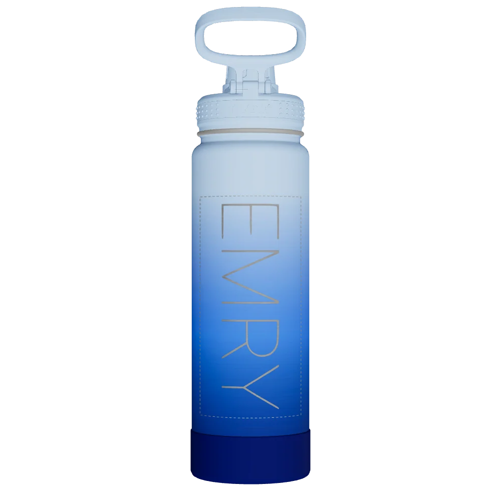 Takeya Actives Water Bottle With Spout Lid - 24oz Pacific Blue - Model 51396-TAKEYA-ACTIVES-WATER-BOTTLE-WITH-SPOUT-LID-CUSTOMIZED-415-24OZ-PACIFIC-BLUE