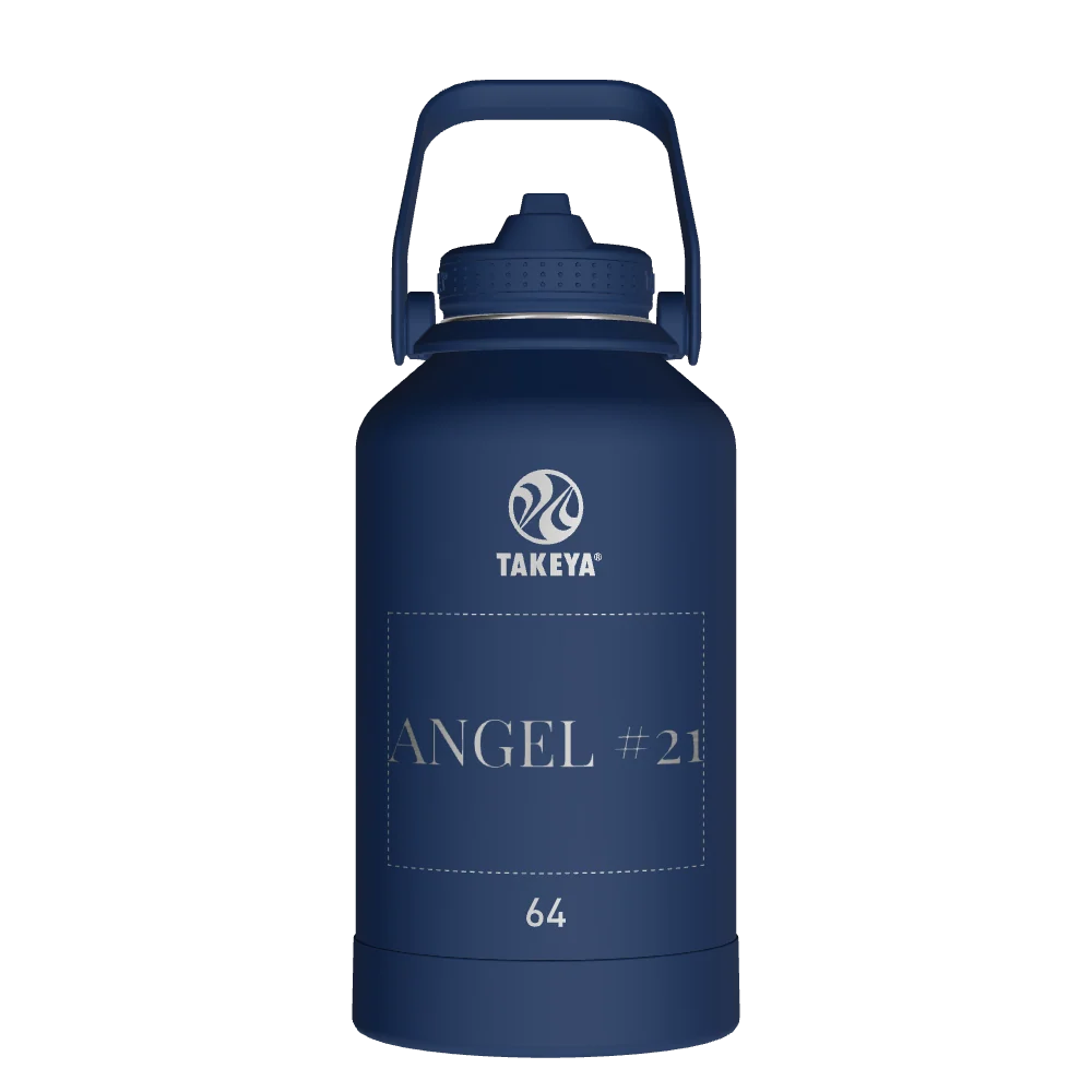 Takeya Actives Water Bottle With Straw Lid - 64oz Midnight - Model 51194-TAKEYA-ACTIVES-WATER-BOTTLE-WITH-STRAW-LID-CUSTOMIZED-16-64OZ-MIDNIGHT