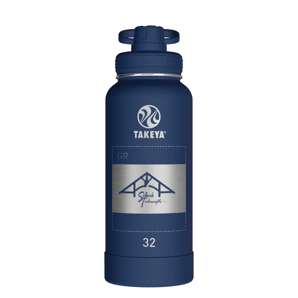Takeya Actives Water Bottle With Spout Lid - 32oz Midnight - Model 51024-TAKEYA-ACTIVES-WATER-BOTTLE-WITH-SPOUT-LID-CUSTOMIZED-357-32OZ-MIDNIGHT