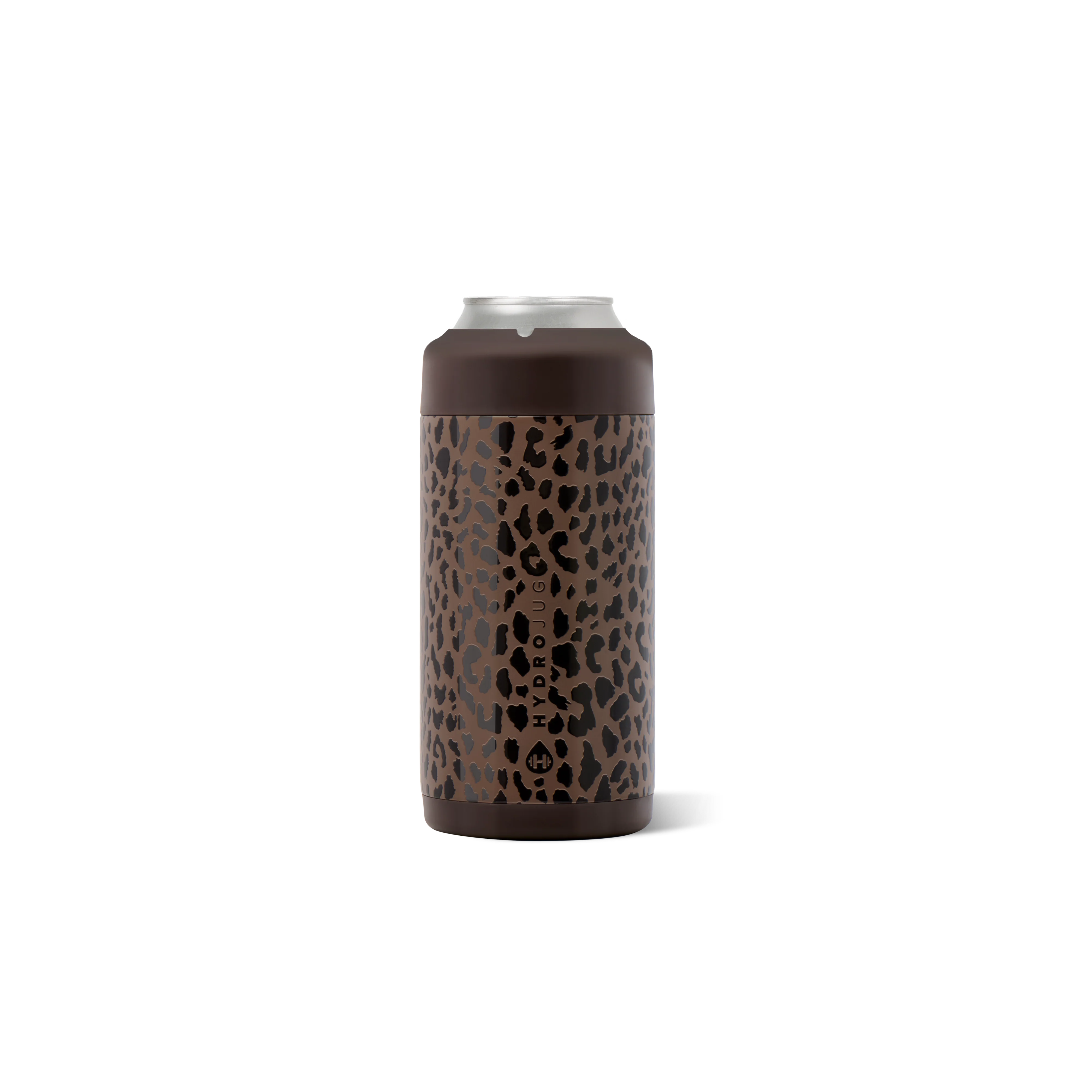 HydroJug Brown Leopard - 12 oz Slim Can Cooler
