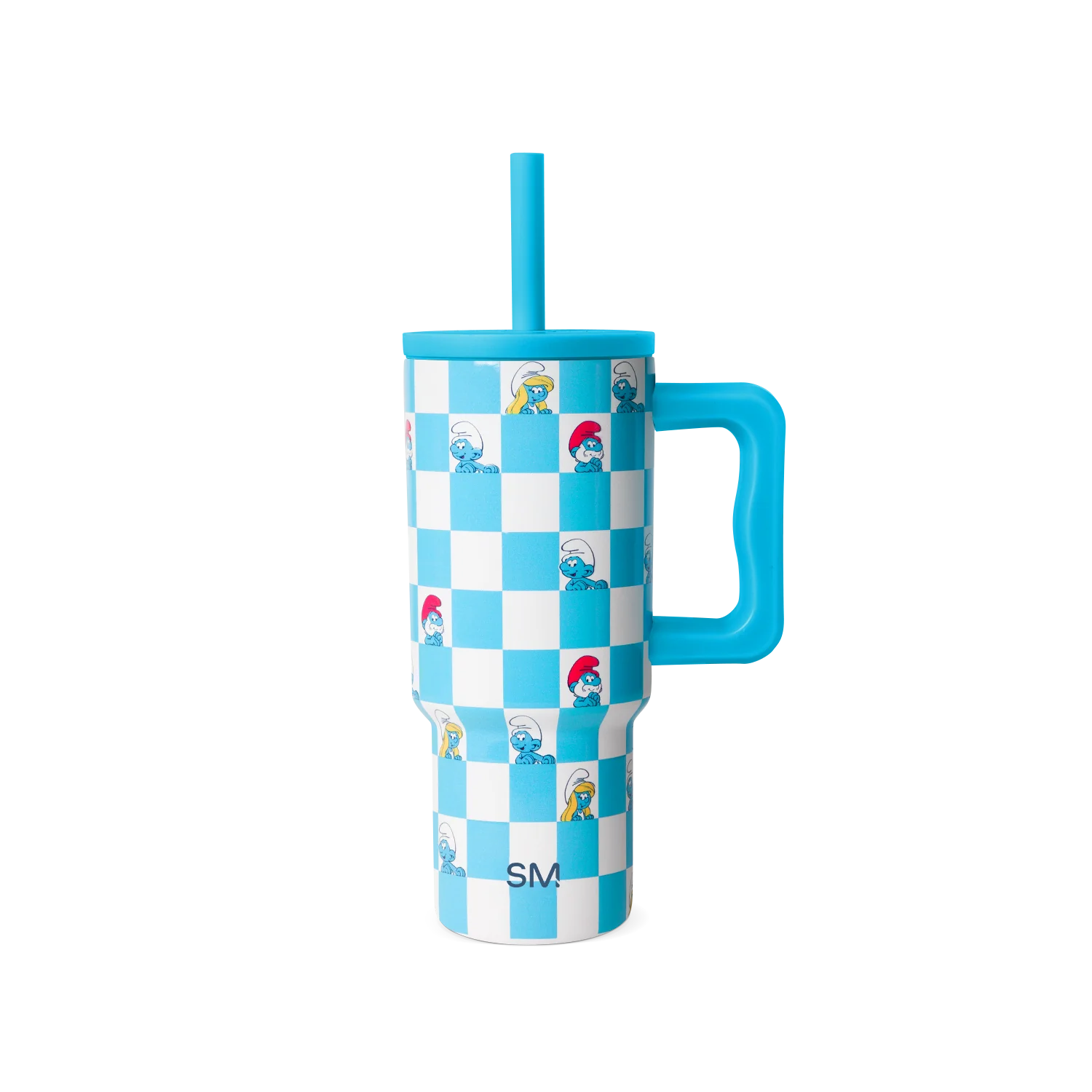 Simple Modern Trek Kids Tumbler with Silicone Straw Lid - 24oz Smurfs Checkmate