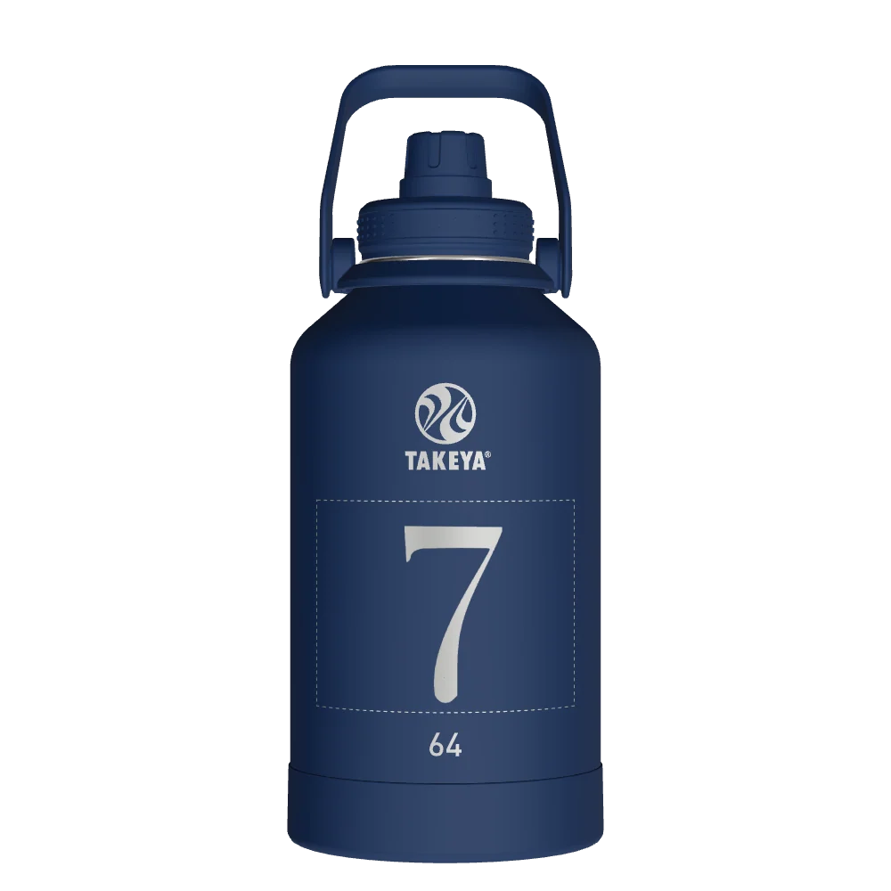 Takeya Actives Water Bottle With Spout Lid - 64oz Midnight - Model 51114-TAKEYA-ACTIVES-WATER-BOTTLE-WITH-SPOUT-LID-CUSTOMIZED-65-64OZ-MIDNIGHT