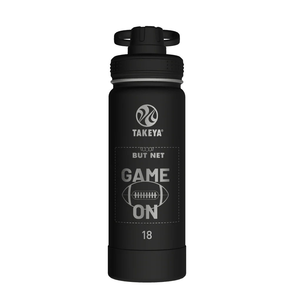 Takeya Actives Water Bottle With Spout Lid - 18oz Onyx - Model 51060-TAKEYA-ACTIVES-WATER-BOTTLE-WITH-SPOUT-LID-CUSTOMIZED-57-18OZ-ONYX