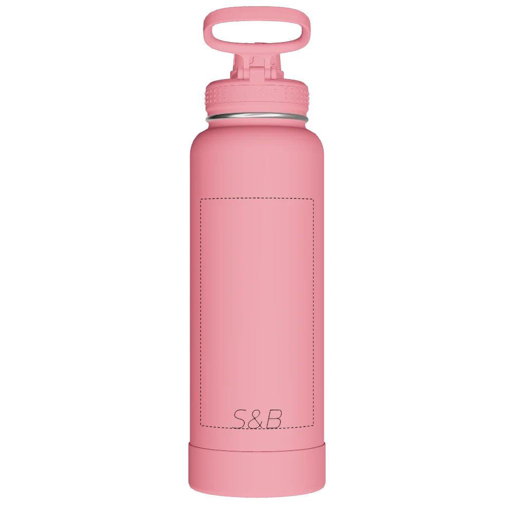Takeya Actives Water Bottle With Spout Lid - 40oz Pink Mimosa - Model 54148-TAKEYA-ACTIVES-WATER-BOTTLE-WITH-SPOUT-LID-CUSTOMIZED-389-40OZ-PINK-MIMOSA