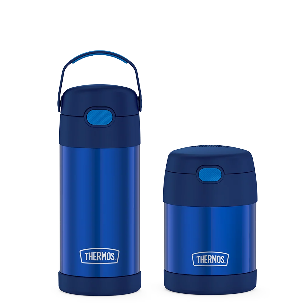 THERMOS 12oz FUNtainer® Water Bottle & 10oz Food Jar Bundle - Navy