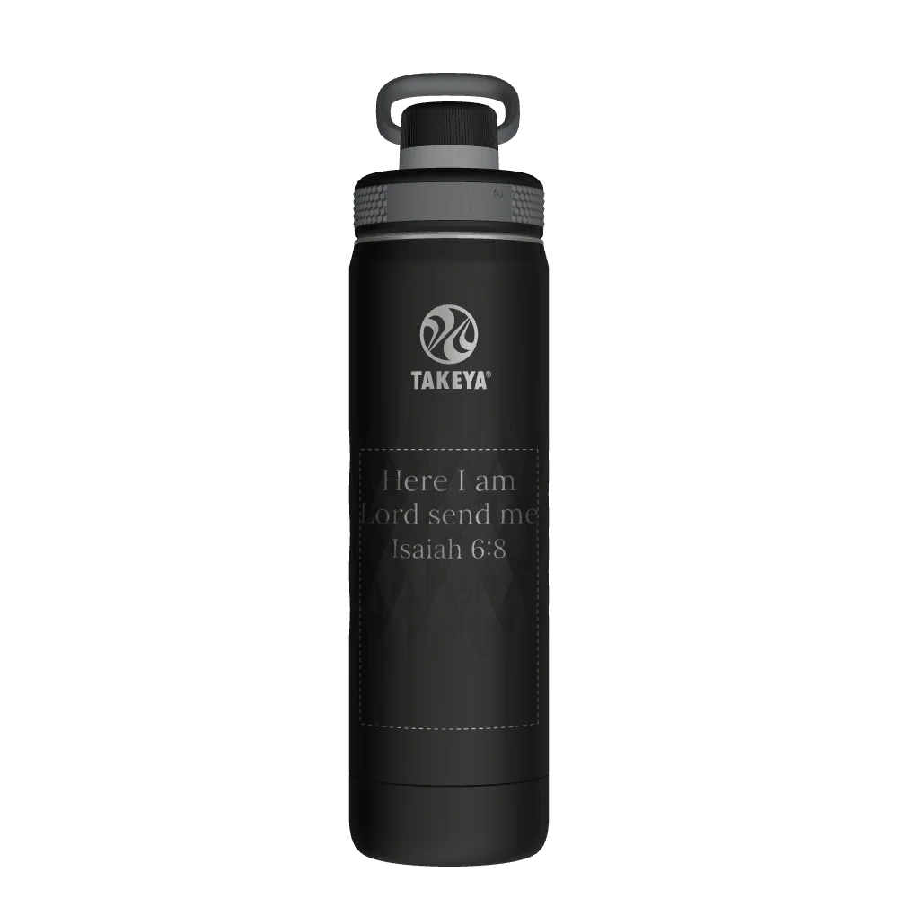 Takeya Sport Water Bottle - 22oz Obsidian Spout - Model 51315-TAKEYA-SPORT-WATER-BOTTLE-CUSTOMIZED-328-22OZ-OBSIDIAN-SPOUT