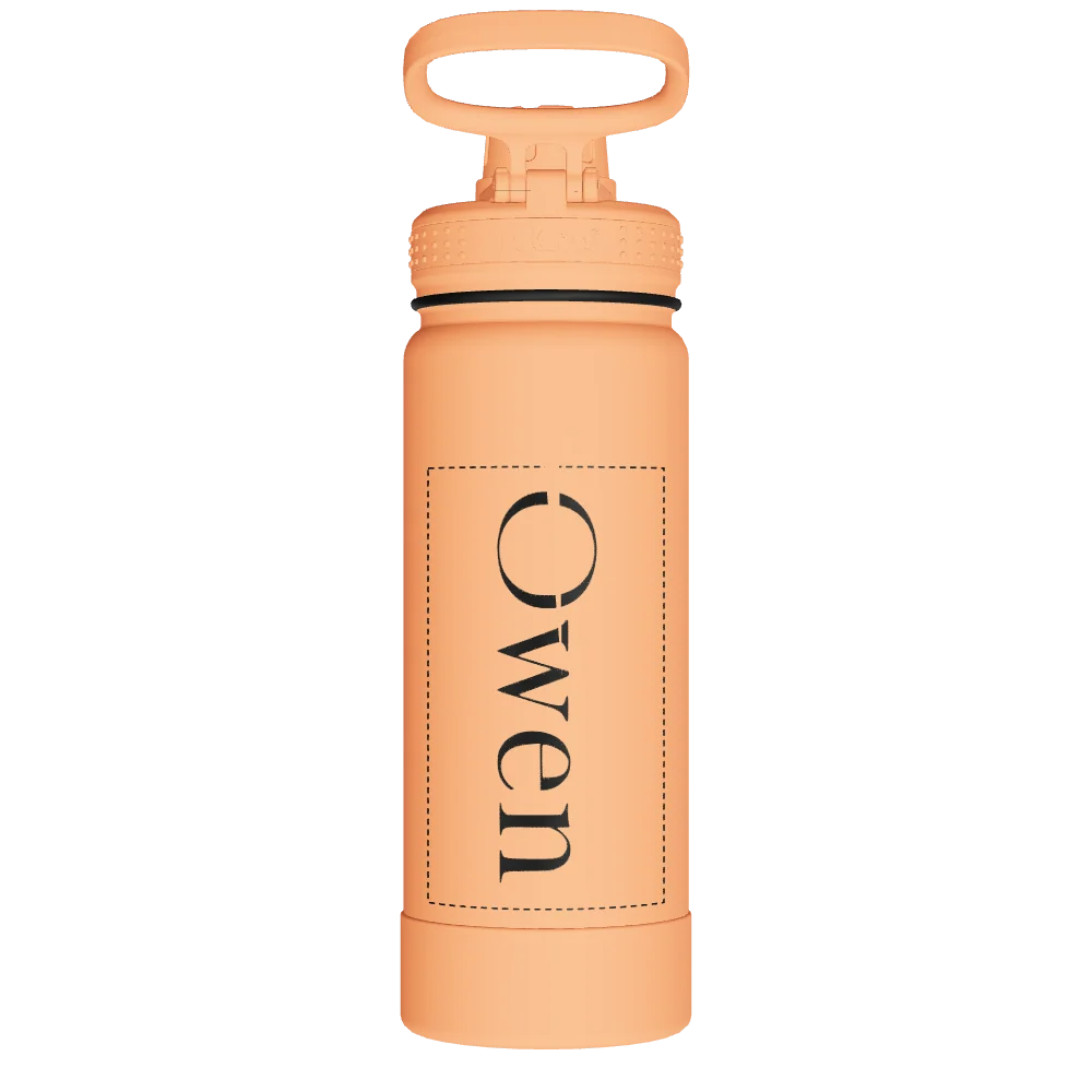 Takeya Actives Water Bottle With Spout Lid - 18oz Tart Orange - Model 51074-TAKEYA-ACTIVES-WATER-BOTTLE-WITH-SPOUT-LID-CUSTOMIZED-234-18OZ-TART-ORANGE