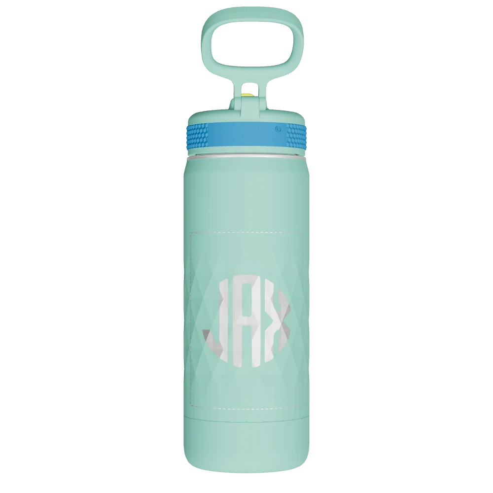 Takeya Kids Sport Water Bottle With Straw Lid - 18oz Brilliant Turquoise - Model 51896-TAKEYA-KIDS-SPORT-WATER-BOTTLE-WITH-STRAW-LID-CUSTOMIZED-17-18OZ-BRILLIANT-TURQUOISE
