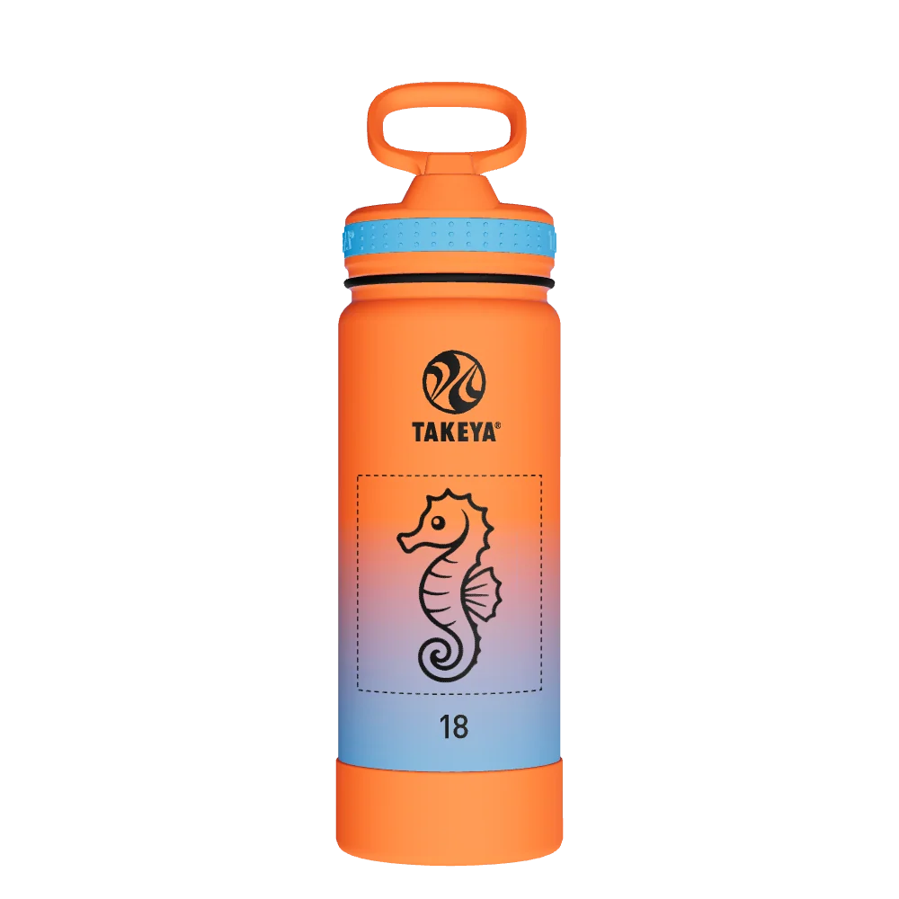 Takeya Actives Water Bottle With Straw Lid - 18oz Ombre Awestruck - Model 51393-TAKEYA-ACTIVES-WATER-BOTTLE-WITH-STRAW-LID-CUSTOMIZED-153-18OZ-OMBRE-AWESTRUCK