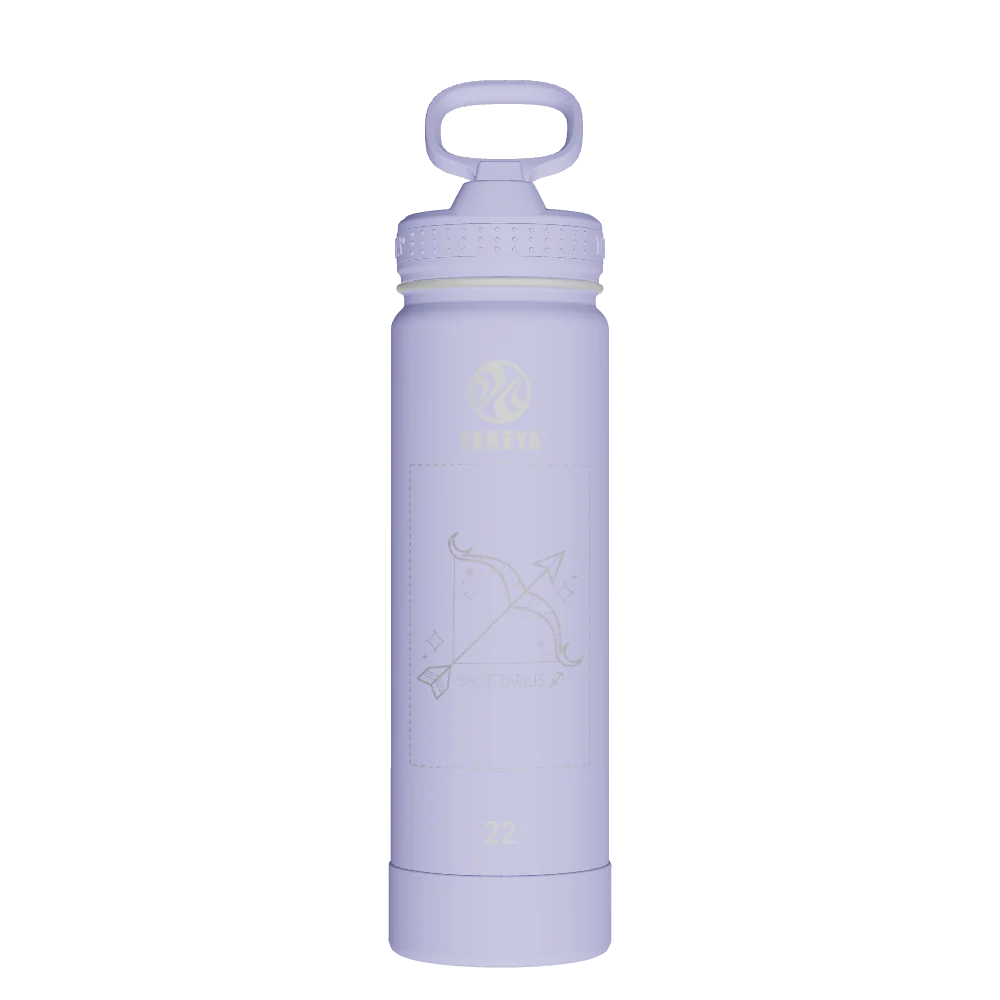 Takeya Actives Water Bottle With Straw Lid - 22oz Lavender Field - Model 52296-TAKEYA-ACTIVES-WATER-BOTTLE-WITH-STRAW-LID-CUSTOMIZED-139-22OZ-LAVENDER-FIELD