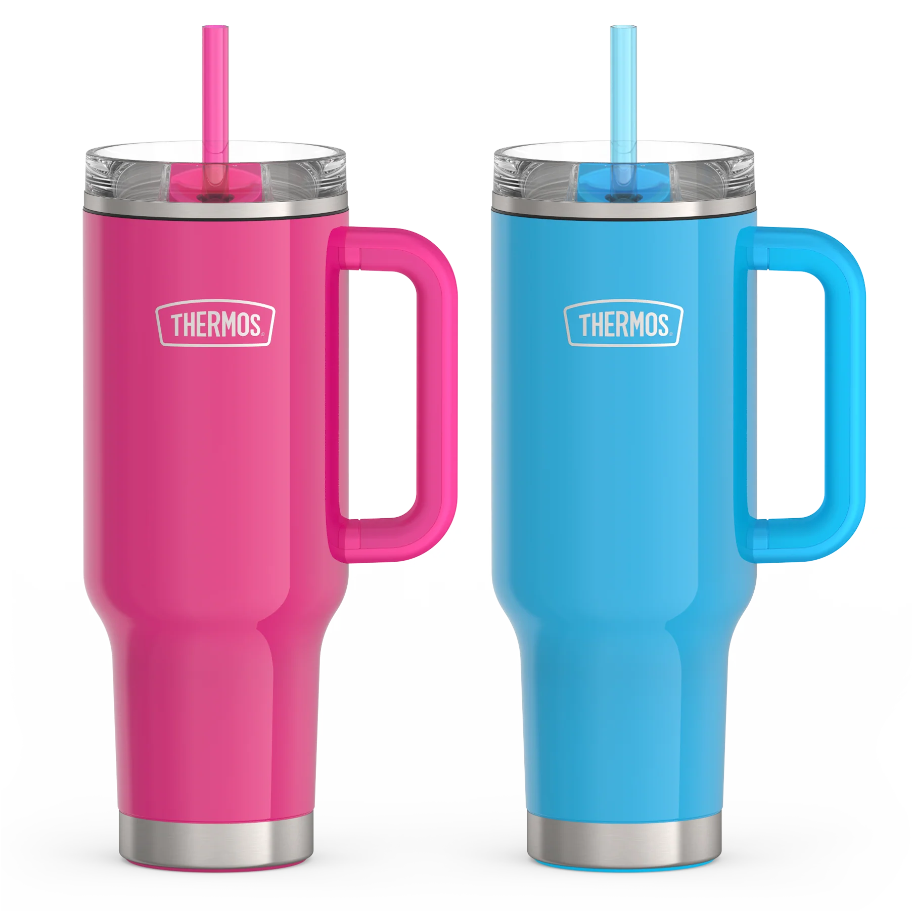 THERMOS 40oz Glossy Cup Holder Mug Bundle - Hot Pink & Bright Blue