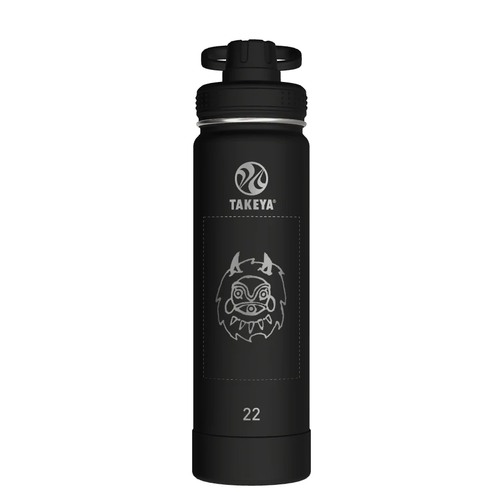Takeya Actives Water Bottle With Spout Lid - 22oz Onyx - Model 50328-TAKEYA-ACTIVES-WATER-BOTTLE-WITH-SPOUT-LID-CUSTOMIZED-264-22OZ-ONYX